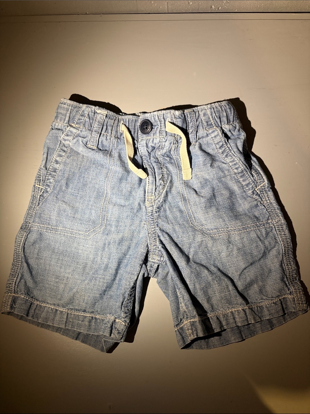GAP Light Blue Drawstring Denim-Style Kids Shorts